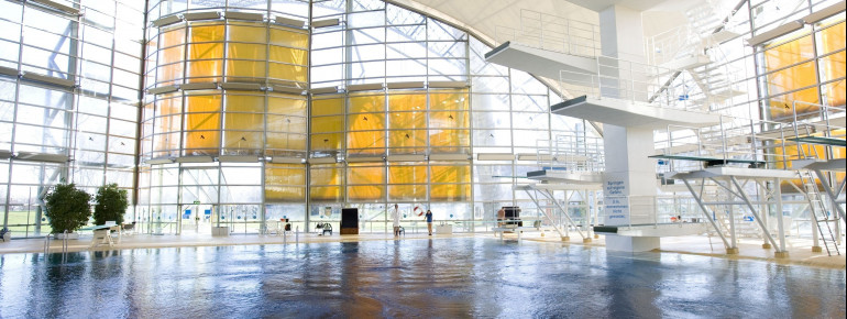 The swimming pool at Olympia Park.