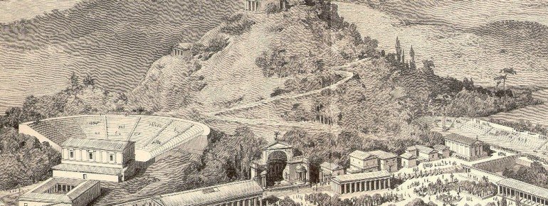 A drawing of ancient Olympia