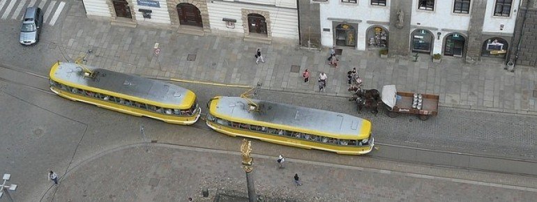 Tram at the Republic Square