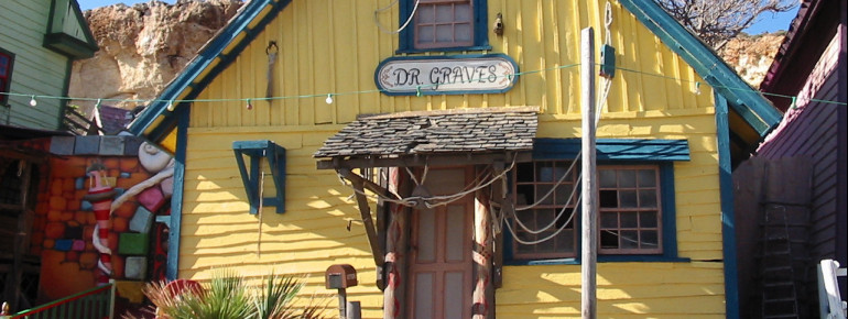 Large parts of the film set are still intact.