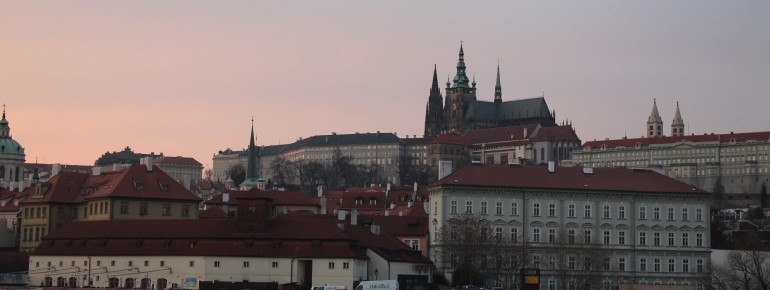 Prague Castle is located high above the city.
