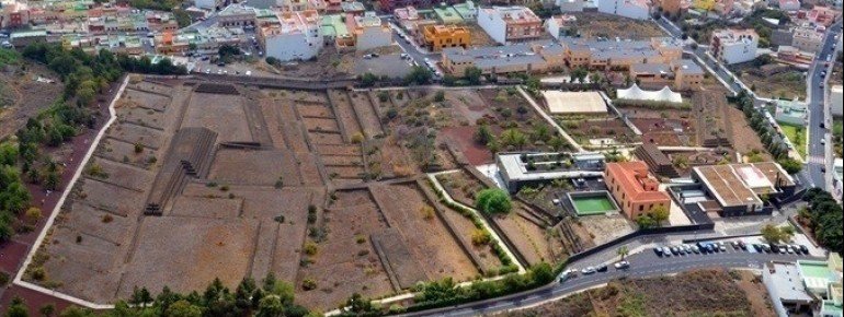 Archaeological excavation site from the air