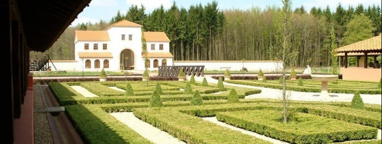 The garden of Roman Villa Borg.