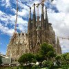 The most prominent view of the Sagrada Família: The Nativity Facade shows the nativity of Christ rich in detail.