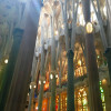 The colorful interior of the Sagrada Família.