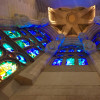 Every single part of the church's inside appears in a different color depending on the sunlight shining inward.