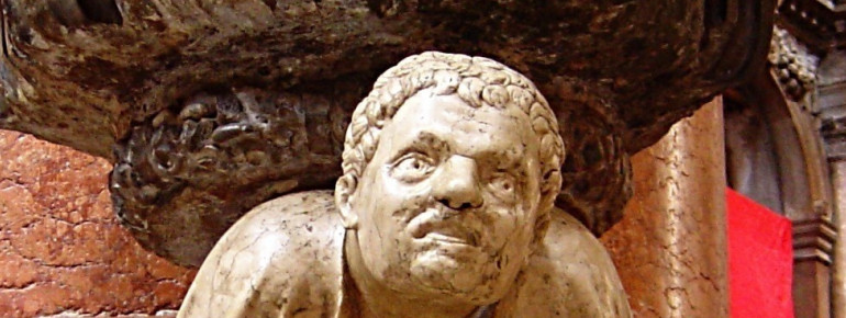 One of the hunchback statues of Gabriele Caliari