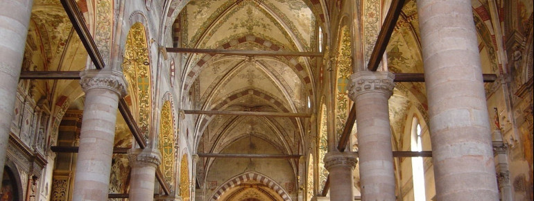 The colorful ceiling paintings