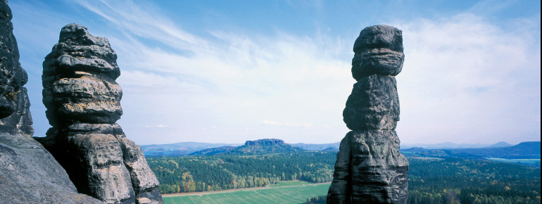 The 47 m high Barbarine is the most famous rock in Saxon Switzerland.