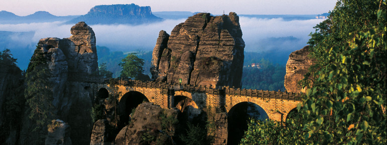 The bastion bridge is one of Saxon Switzerland's landmarks.