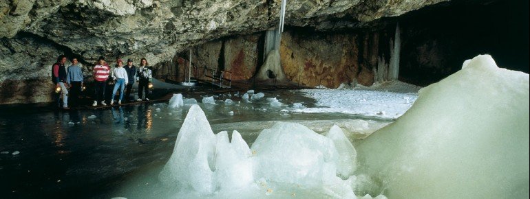 Huge ice sculptures have formed over the millennia.
