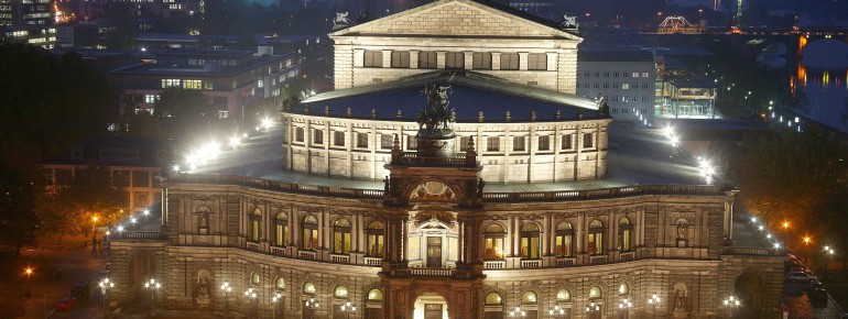 The Semper Opera is located on Theaterplatz in Dresden.