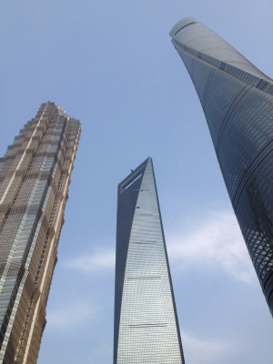 Shanghai Tower forms part of an group of three skyscrapers.