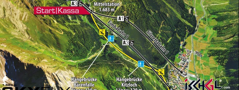 The route of Ischgl Skyfly.