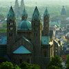 The cathedral is located in the heart of the city Speyer.