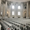 The interior of the cathedral is designed almost completely in white.