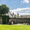 St. Castor’s Basilica in Koblenz, surrounded by a historic stone wall in the heart of the old town.