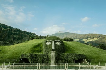 The giant figure represents a mythical figure from an old Tyrolean legend.