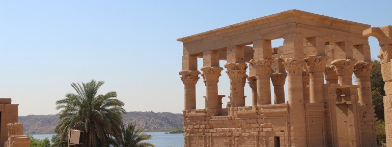 The so-called Trajan kiosk is located on the eastern shore of the island