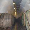 Way through the historic brewery cellar