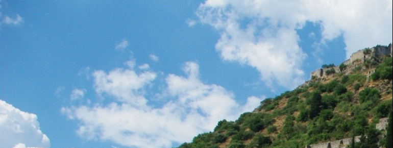 The castle of Mystras on top of the mountainside