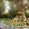 A talking tree can be found in the fairy tale forest.
