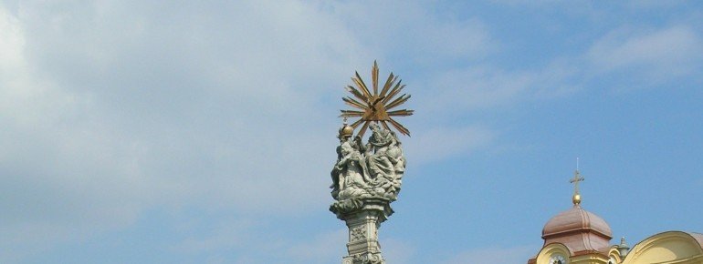 The Trinity Column depicts the three evils the city had to fight throughout its history.