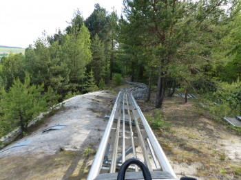 Scenic variety is always available on the long summer toboggan run.