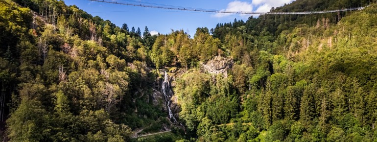 Todtnau Waterfall plunges a total of 97 metres across several tiers, making it one of the highest natural waterfalls in Germany.