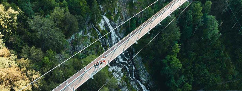 The hiking trails along the Todtnau Waterfalls take you right past the cascading water through the Black Forest landscape.