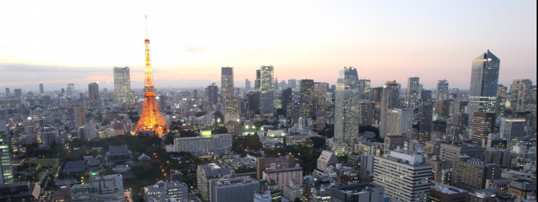 The television tower is located in Tokyo's centre.