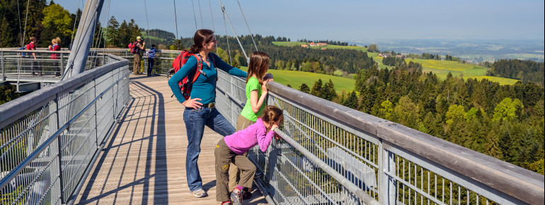 The interesting and filigree suspension bridge construction is a real experience and a great destination for young and old.