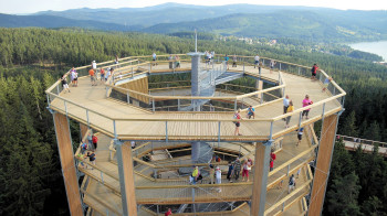 The viewing tower boasts a great view of the Bohemian Forest National Park.