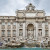 The front view of the Trevi Fountain