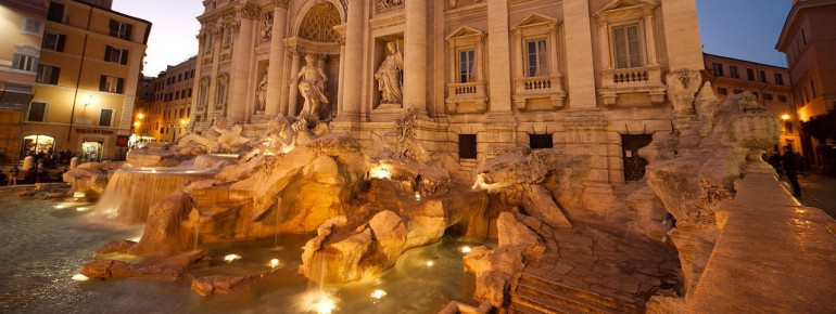 The Trevi Fountain by night