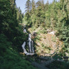 The picture shows the waterfall with the first platform in Triberg. This place is well-known because of numerous photos, publications and as a calendar motif.