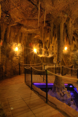 Cave world is one of three theme areas at the tropical aquarium.