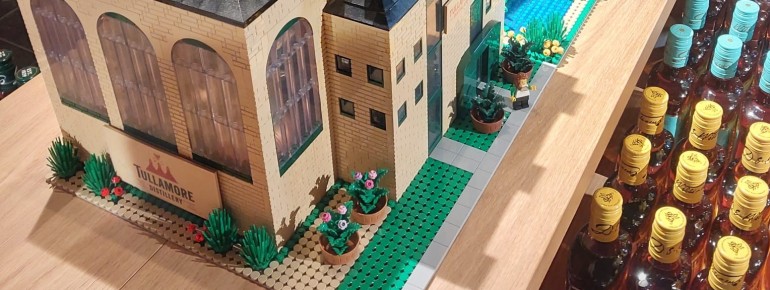 Replica of the distillery from the outside in the shop.