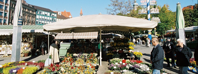 Viktualienmarkt in the heart of Munich.
