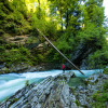 The footbridges and paths run from the entrance to the Vintgar Gorge to just beyond the Sum waterfall.