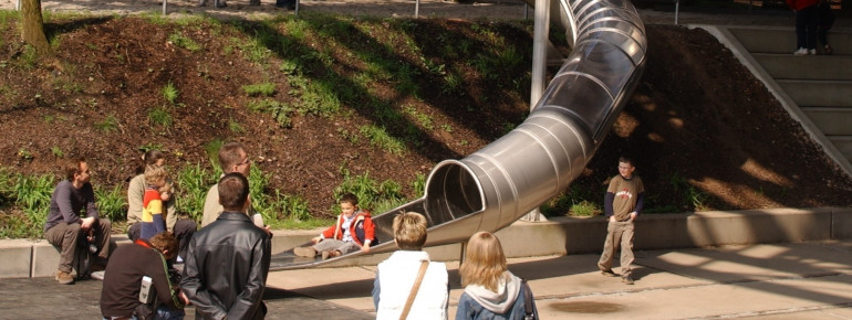 The giant chute at ScienceCenter Ferrodrom®.