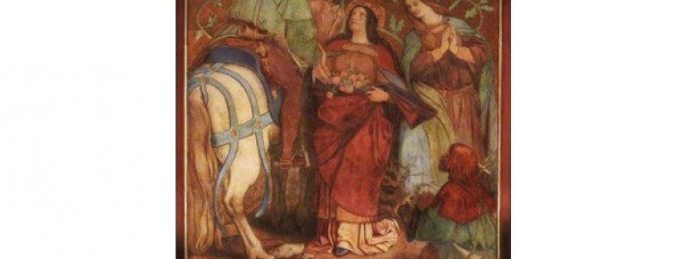 A fresco depicting Saint Elizabeth of Hungary's miracle of the roses.