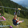 Up to four people can fly down the mountain simultaneously.