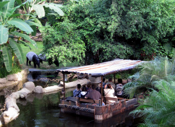 At Gondwanaland, visitors pass tapirs on their boat trip.