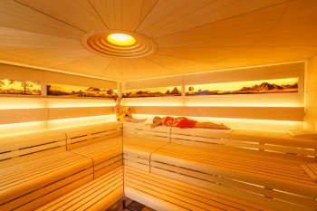 The African sauna provides dry heat and relaxation.
