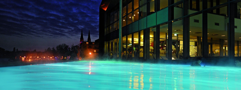 The outdoor brine pool of the Fontane Therme Neuruppin