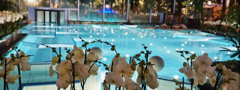 Nude vitality lagoon at Palais Vital with its beautiful starry night effect.