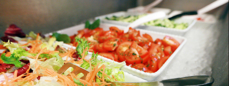 Salad buffet at the swimming area.