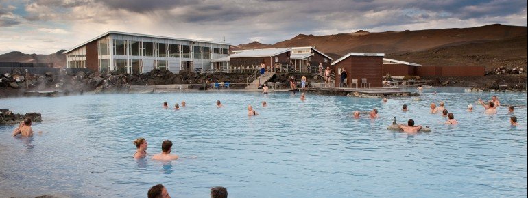 The nature bath's lagoon.