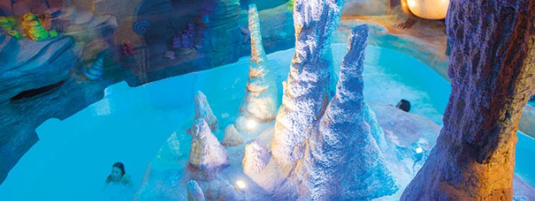 The atmospherically illuminated Stormbad.